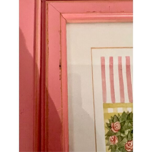 Bunny Print W Pink Frame 18” X 16” Signed By Artist Kelly B Rightsell - Picture 10 of 14